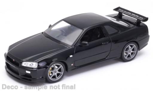 Coche miniatura Nissan Skyline 1/24 Welly GT-R R34 negro Nissan Skyline 1/24 Welly GT-R R34 negro coche miniatura