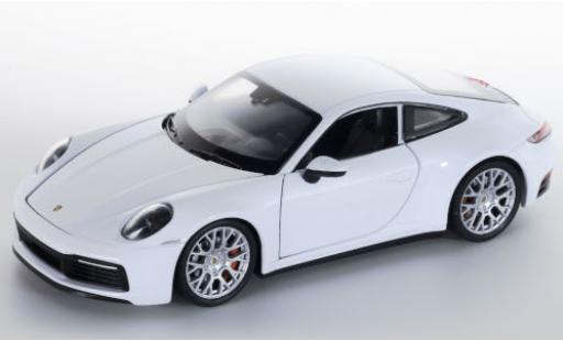 Coche miniatura Porsche 992 4S 1/24 Welly 911 Carrera  blanco 2019 Porsche 992 4S 1/24 Welly 911 Carrera  blanco 2019 coche miniatura