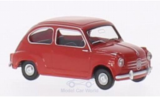 Fiat 600 1/87 Wiking rojo coche miniatura