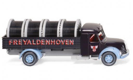 Magirus S 7500 1/87 Wiking Freyaldenhoven plateformes-Truck avec charge coche miniatura