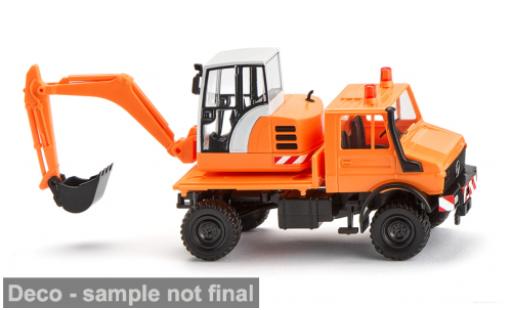 Coche miniatura Mercedes Unimog 1/87 Wiking mit Bagger naranja 1975 1:87 Mercedes Unimog 1/87 Wiking mit Bagger naranja 1975 1:87 coche miniatura