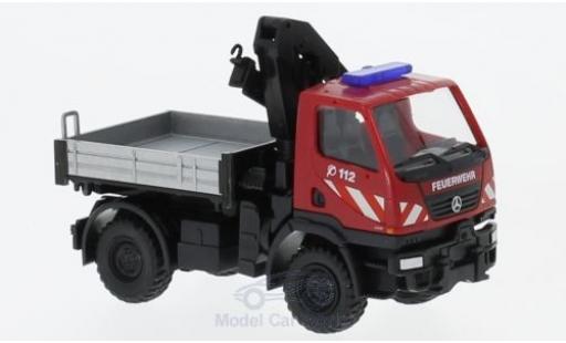 Coche miniatura Mercedes Unimog 1/87 Wiking U20 Feuerwehr mit Ladekran Mercedes Unimog 1/87 Wiking U20 Feuerwehr mit Ladekran coche miniatura