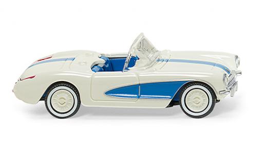 Chevrolet Corvette 1/87 Wiking (C1) Convertible blanche/azul 1953 coche miniatura