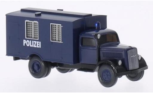Coche miniatura Opel Blitz 1/87 Wiking wagon conteneur azul police Opel Blitz 1/87 Wiking wagon conteneur azul police coche miniatura